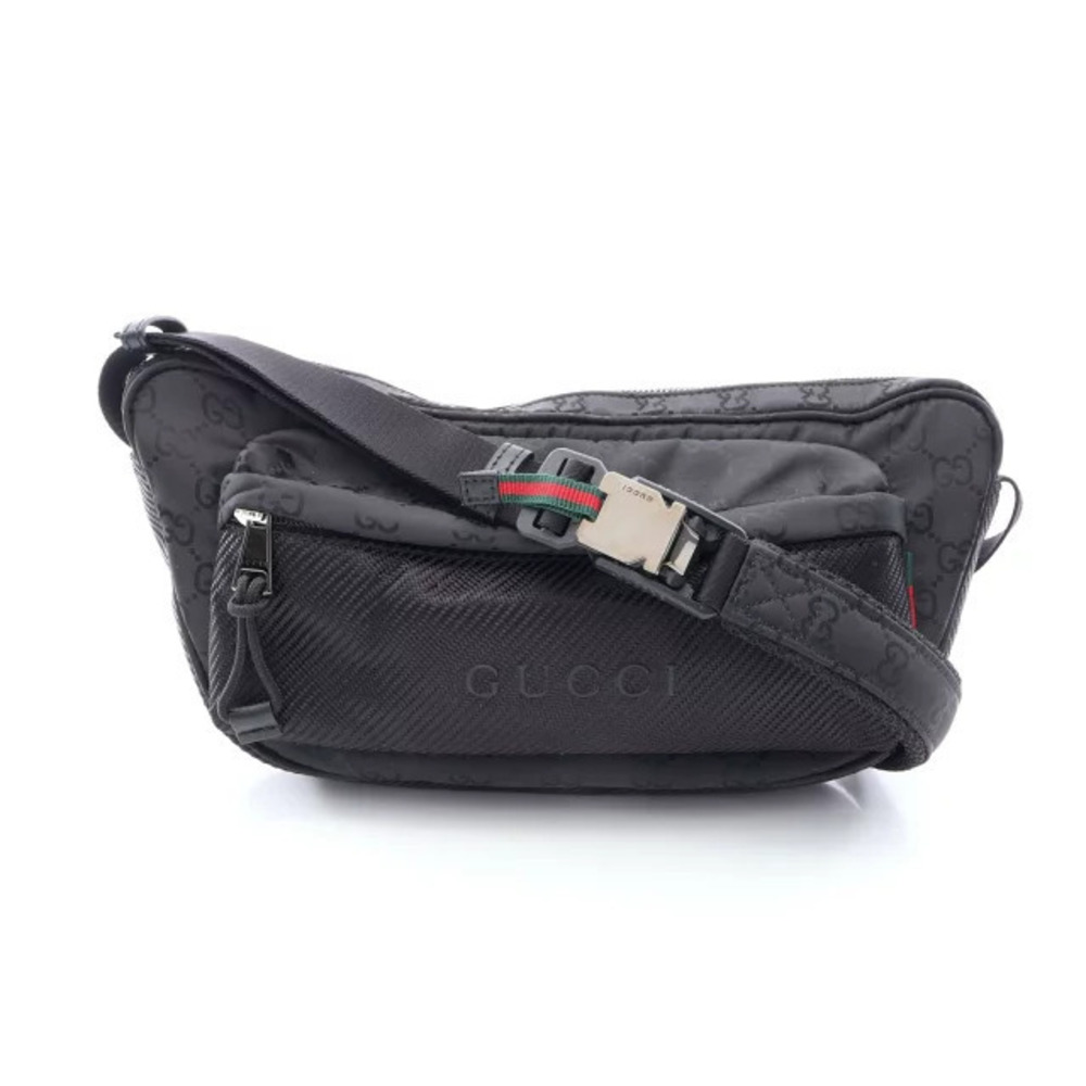 Gucci GG Sherry Multicolor Shoulder Bag Leather Black